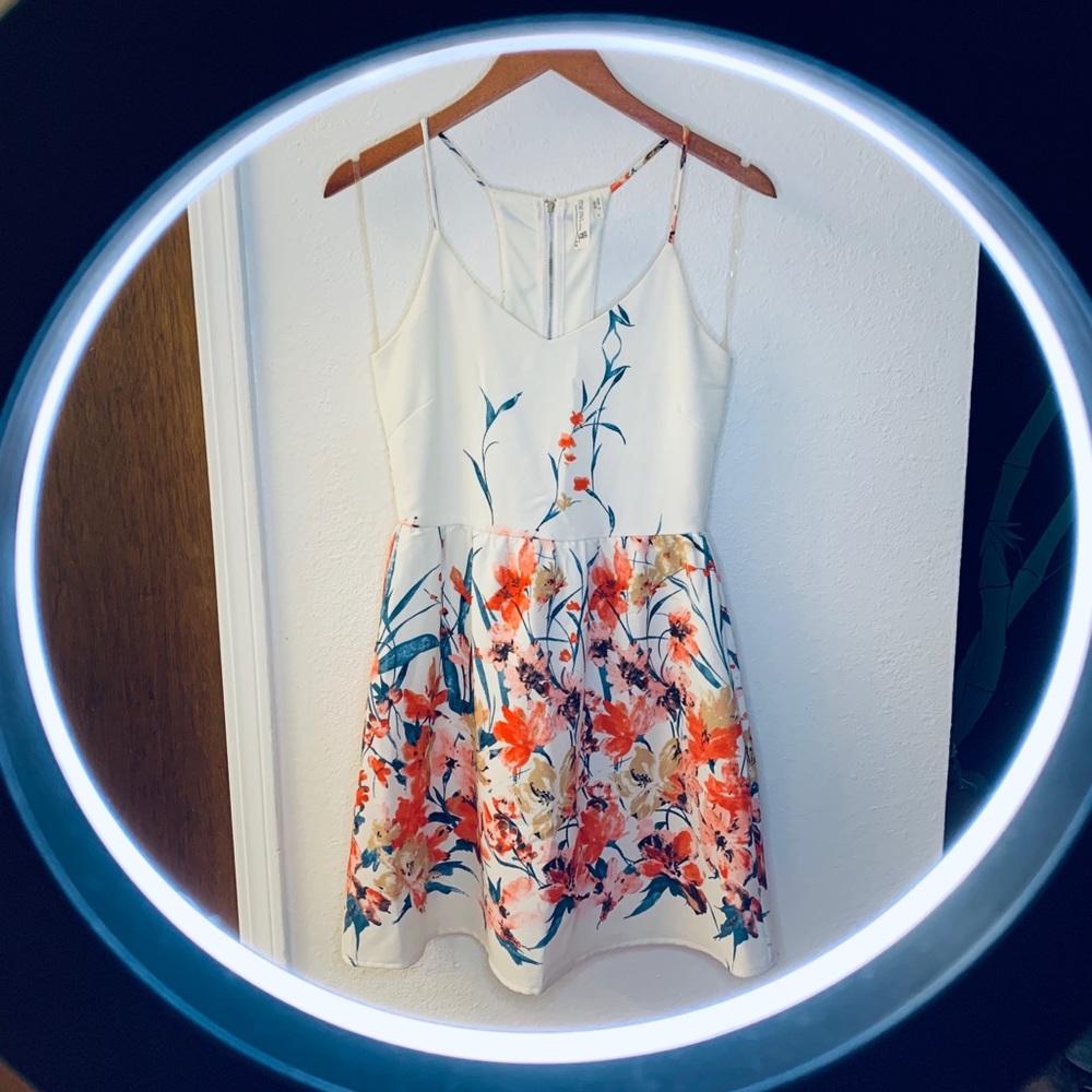 Floral racerback mini fit and flare sundress